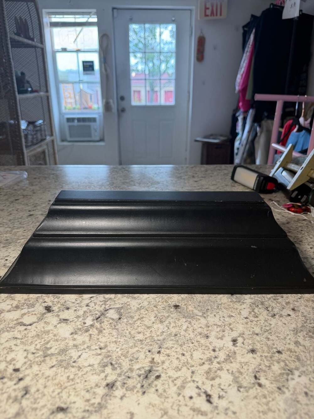 Molding Decorative Wall Shelf Black Wood
